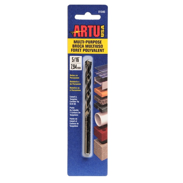 Artu Drill Bit, MultiPurpose, 5/16" x 41/2" 01040 Zoro